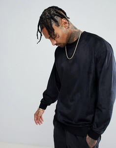 Oversize-свитшот из искусственной замши ASOS - Черный