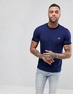 Темно-синяя узкая футболка Fred Perry - Темно-синий