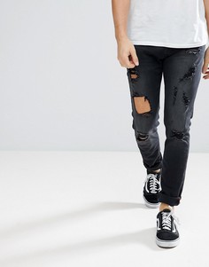 Черные рваные джинсы Diesel Tepphar - Черный