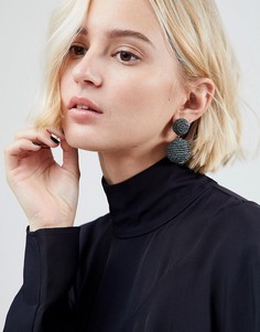 Серьги-подвески с шариками ограниченной серии - Серый Asos