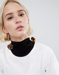 Серьги-подвески ограниченной серии с черепаховыми дисками - Золотой Asos