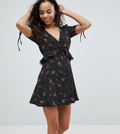Чайное платье с принтом New Look Petite - Черный