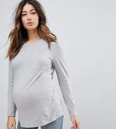 Лонгслив из органического хлопка с карманом New Look Maternity - Серый