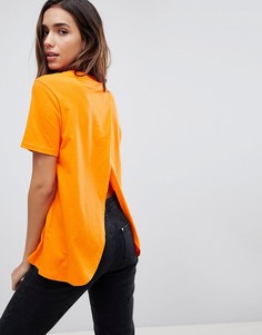 Футболка с запахом на спине ASOS - Оранжевый