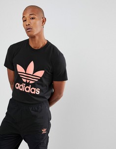 Черная футболка с логотипом-трилистником и принтом Hu Hiking на спине adidas Originals x Pharrell Williams CY7874 - Черный