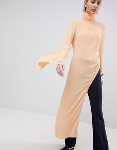Асимметричный топ с расклешенными рукавами ASOS WHITE - Розовый