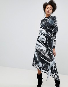 Платье асимметричной длины с длинными рукавами и принтом ASOS x Star Wars - Мульти