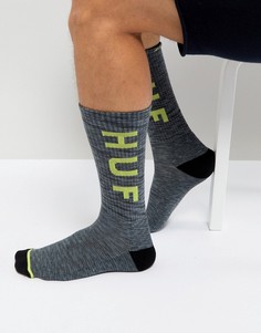 Меланжевые носки с логотипом HUF - Черный