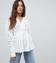 Рубашка с присборенными рукавами PrettyLittleThing - Белый