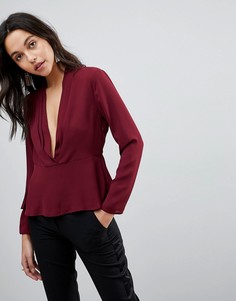 Топ с глубоким вырезом ASOS - Красный