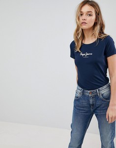 Футболка с логотипом Pepe Jeans Heritage - Темно-синий