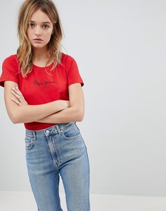 Футболка с логотипом Pepe Jeans Heritage - Красный
