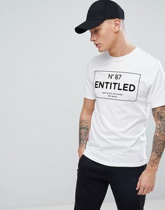 Белая футболка с флоковым принтом River Island - Белый