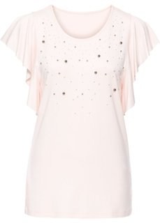 Футболка с бусинками (розовый) Bonprix