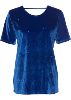 Футболка из искусственного бархата (синий) Bonprix
