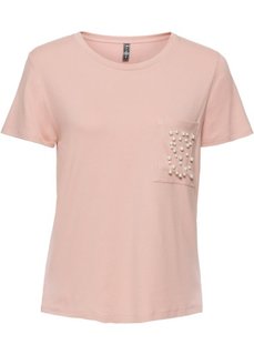 Футболка с бусинами (винтажно-розовый) Bonprix