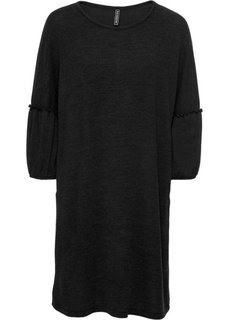 Платье вязаное с широкими рукавами (черный) Bonprix