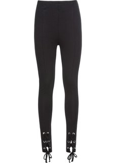 Брюки с люверсами (черный) Bonprix