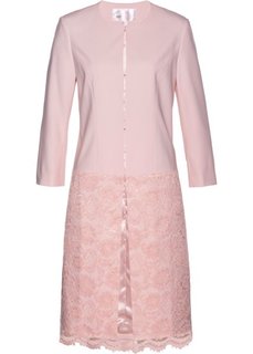 Длинный пиджак с кружевом (нежно-розовый) Bonprix