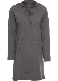 Платье трикотажное на шнуровке (антрацитовый меланж) Bonprix