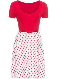 Трикотажное платье (красный/белый) Bonprix