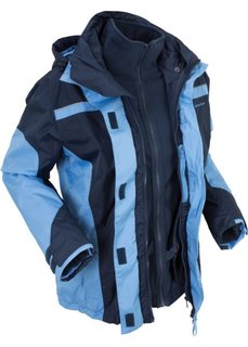 Непромокаемая куртка 3 в 1 (темно-синий/голубой) Bonprix