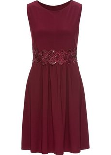 Платье с кружевной вставкой (бордовый) Bonprix