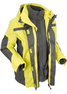 Непромокаемая куртка 3 в 1 (зеленый лайм/антрацитовый) Bonprix