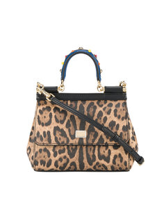 маленькая сумка-тоут с леопардовым принтом Sicily Dolce &amp; Gabbana