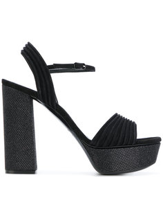 босоножки с ребристой фактурой на платформе Casadei