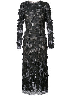 платье с аппликацией  Oscar de la Renta