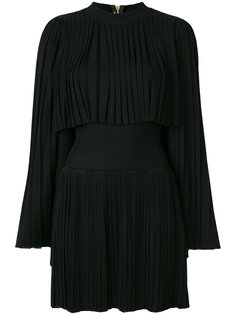 плиссированное платье с кейпом Balmain