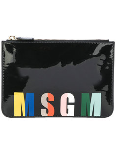 клатч с разноцветным логотипом MSGM