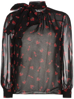 berry print silk blouse Miu Miu