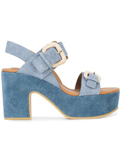 джинсовые босоножки на платформе Nora See By Chloé