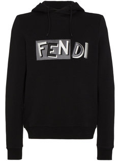 embroidered logo hoodie Fendi