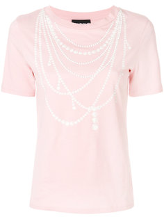 футболка с перламутровыми бусинами Boutique Moschino