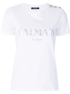 футболка с принтом-логотипом Balmain