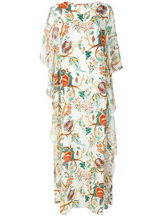 длинное платье  с цветочным принтом Alberta Ferretti