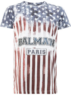 футболка с принтом флага США Balmain