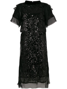 платье шифт с пайетками  Sacai