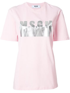 футболка свободного кроя с логотипом с металлическим отблеском MSGM