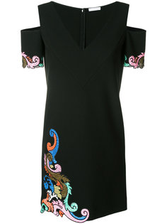 платье с вышивкой и открытыми плечами Versace Collection