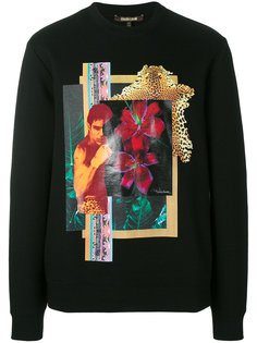 толстовка с принтом Leo flower  Roberto Cavalli