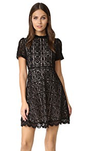 BB Dakota Adelina Mock Neck Lace Dress