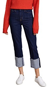 Hudson High Rise Zoeey Straight Cuffed Crop Jeans