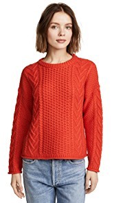 Madewell Solid Rib Cable Crew Neck Shirt