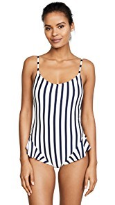 Milly Stripe Bondi Ruffle One Piece