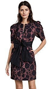 Rebecca Taylor Short Sleeve Brocade Dress