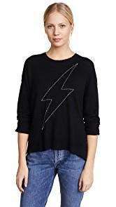 SUNDRY Metallic Bolt Crewneck